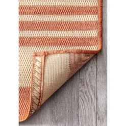Kirklands Home Robin Stripe Outdoor Rug, 5x8 Orange Discount