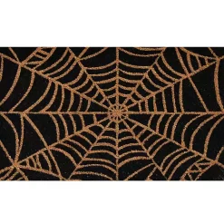 Halloween>Kirklands Home Orange Spiderweb Halloween Doormat