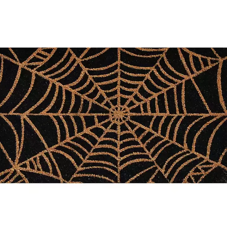 Halloween>Kirklands Home Orange Spiderweb Halloween Doormat