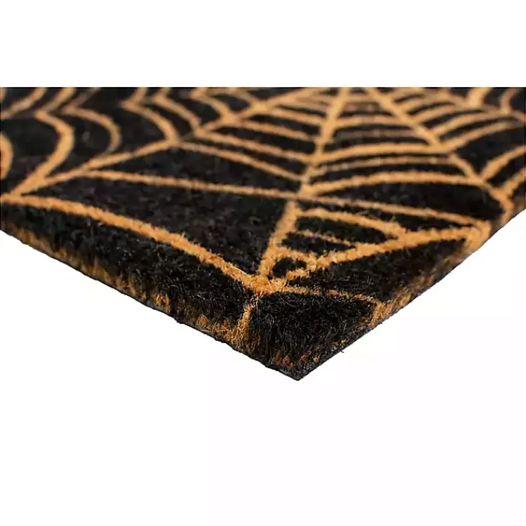 Halloween>Kirklands Home Orange Spiderweb Halloween Doormat