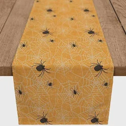 Halloween>Kirklands Home Spiderwebs Halloween Table Runner, 72 in. Orange