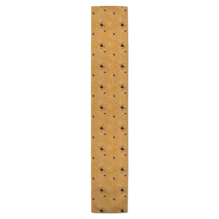 Halloween>Kirklands Home Spiderwebs Halloween Table Runner, 90 in. Orange