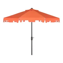 Kirklands Home Tilt Crank 9 ft. Outdoor Metal Umbrella Orange Hot