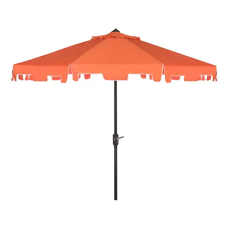Kirklands Home Tilt Crank 9 ft. Outdoor Metal Umbrella Orange Hot