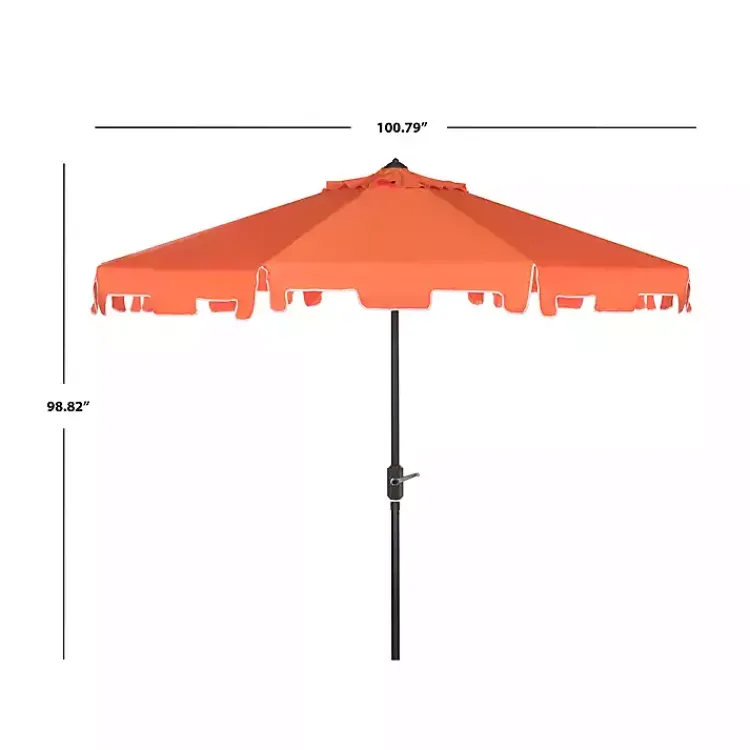 Kirklands Home Tilt Crank 9 ft. Outdoor Metal Umbrella Orange Hot
