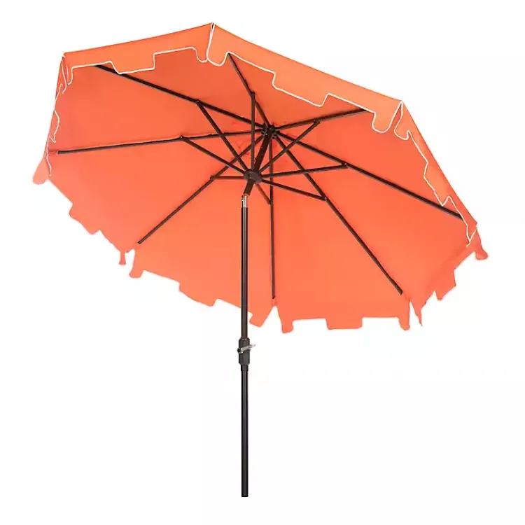 Kirklands Home Tilt Crank 9 ft. Outdoor Metal Umbrella Orange Hot