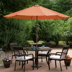Kirklands Home Orange Tilt Hand Crank Outdoor Umbrella Sale
