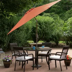 Kirklands Home Orange Tilt Hand Crank Outdoor Umbrella Sale
