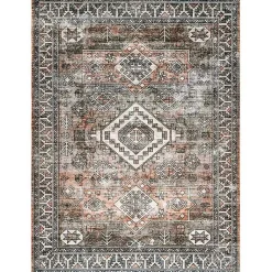 Kirklands Home Orange Tribal Washable Area Rug, 8x10 Hot