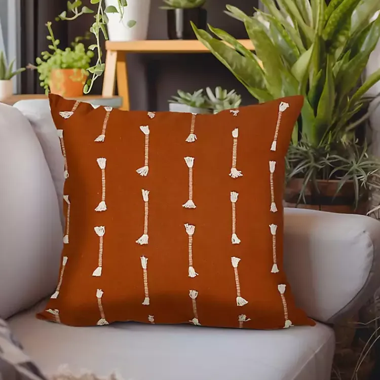 Pillows>Kirklands Home Woven Lines Pillow Orange