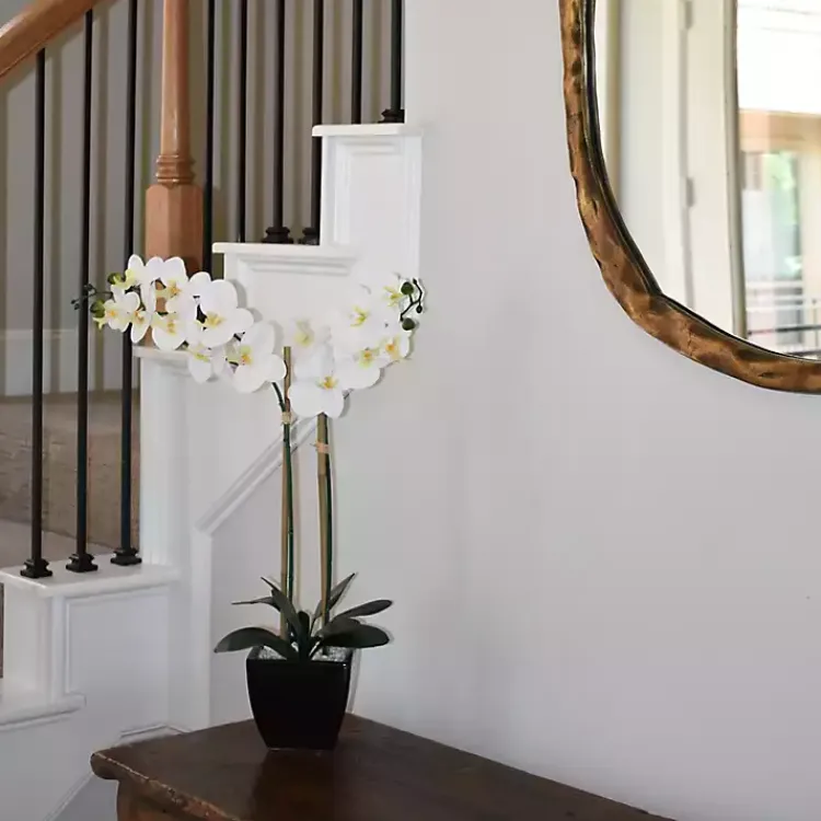 Arrangements & Greenery>Kirklands Home Orchid Arrangement in Black Pot