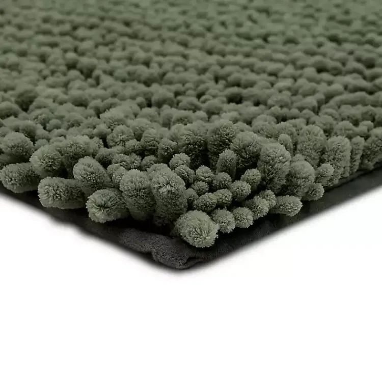 Kirklands Home Oregano Chenille Bath Mat, 60 in. Green Outlet