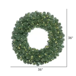Wreaths>Kirklands Home Oregon Fir Warm White Wide Bulb Wreath Green