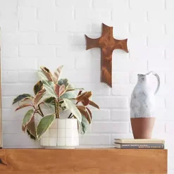 Kirklands Home Organic Shape Cross Wall Plaque, 14 in. Brown