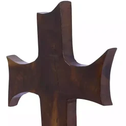 Kirklands Home Organic Shape Cross Wall Plaque, 20 in. Brown Outlet