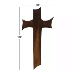 Kirklands Home Organic Shape Cross Wall Plaque, 20 in. Brown Outlet