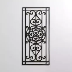 Kirklands Home Orleans Scroll Panel Wall Plaque Black Clearance