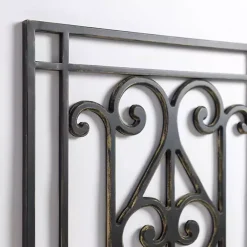 Kirklands Home Orleans Scroll Panel Wall Plaque Black Clearance