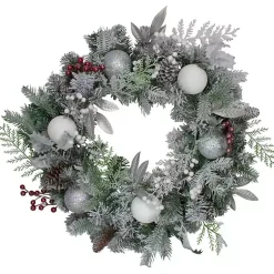 Wreaths>Kirklands Home Ornaments and Frosted Cedar Berries Wreath