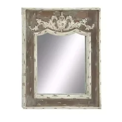 Kirklands Home Ornate Antique White Wood Wall Mirror Online