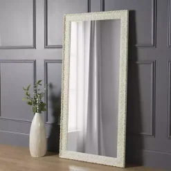 Kirklands Home Ornate Distressed Cream Leaner Mirror Outlet