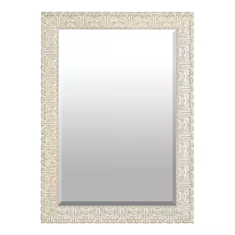 Kirklands Home Ornate Ivory Wall Mirror, 31x43 in. Online