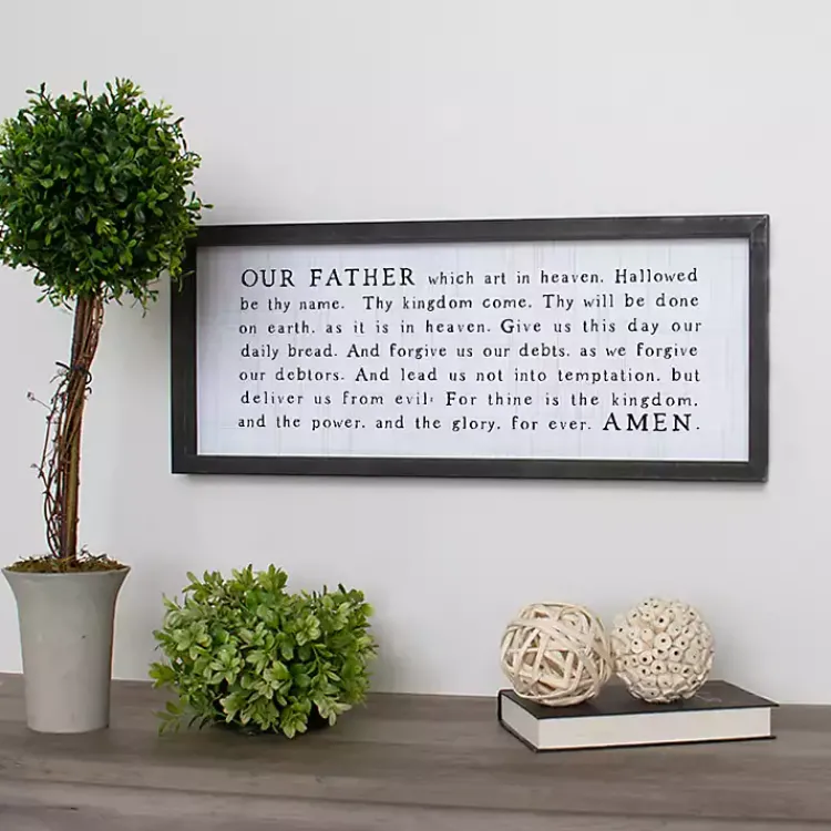 Kirklands Home Our Father Framed Wall Plaque Sale