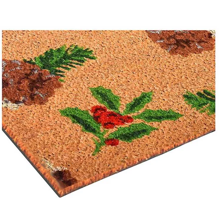 Outdoor Christmas Decorations>Kirklands Home Outdoor Holly and Pine Christmas Doormat