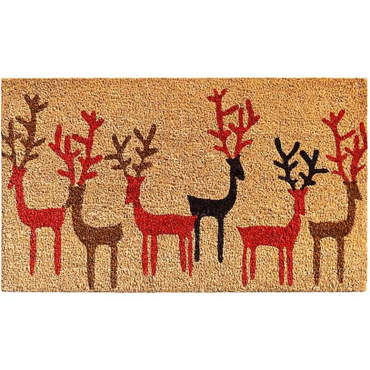 Outdoor Christmas Decorations>Kirklands Home Outdoor Reindeer Outline Christmas Doormat