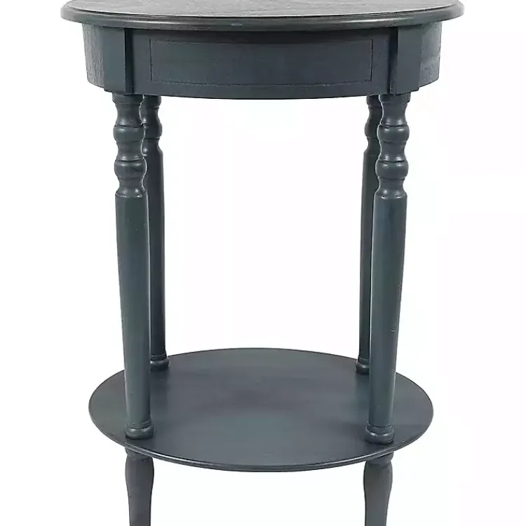 Kirklands Home Oval Antique Navy Accent Table Blue Best