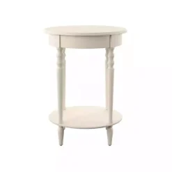 Kirklands Home Oval Antique Accent Table White Discount