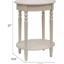 Kirklands Home Oval Antique Accent Table White Discount