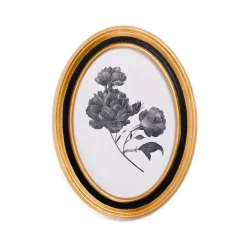 Kirklands Home Oval Black Floral Framed Art Print Clearance