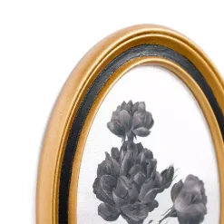 Kirklands Home Oval Black Floral Framed Art Print Clearance