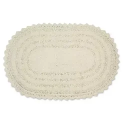 Kirklands Home Oval Classic Crochet Bath Mat Ivory Sale