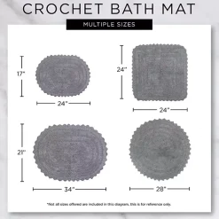 Kirklands Home Oval Classic Crochet Bath Mat Ivory Sale