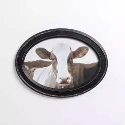 Kirklands Home Oval Cow Selfie Framed Art