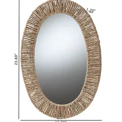 Kirklands Home Oval Elwyn Seagrass Wall Mirror Clearance
