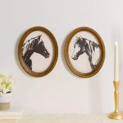 Kirklands Home Oval Horse Portrait Framed Art Prints, Set of 2 Sale