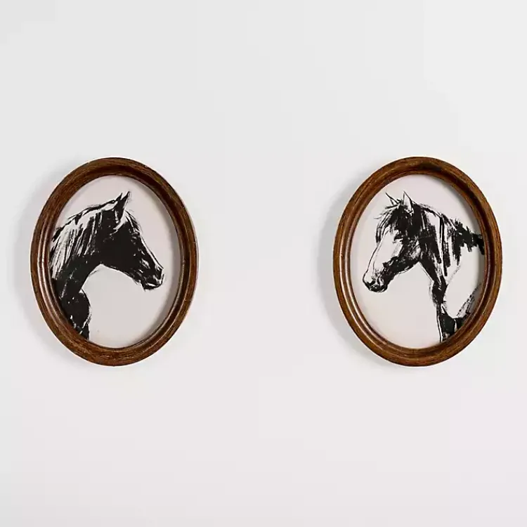 Kirklands Home Oval Horse Portrait Framed Art Prints, Set of 2 Sale