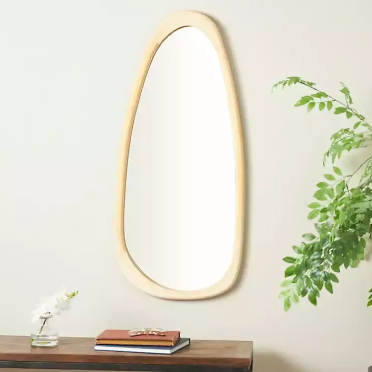 Kirklands Home Oval Natural Wood Wall Mirror New