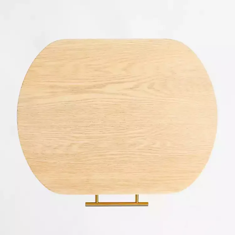 Kirklands Home Oval Ribbed Single Drawer Accent Table Tan Discount