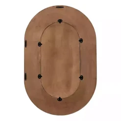 Kirklands Home Oval Walnut Ribbed Wood Wall Mirror Hot