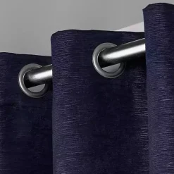 Kirklands Home Oxford Navy Thermal Curtain Panel Set, 108 in. Blue Sale