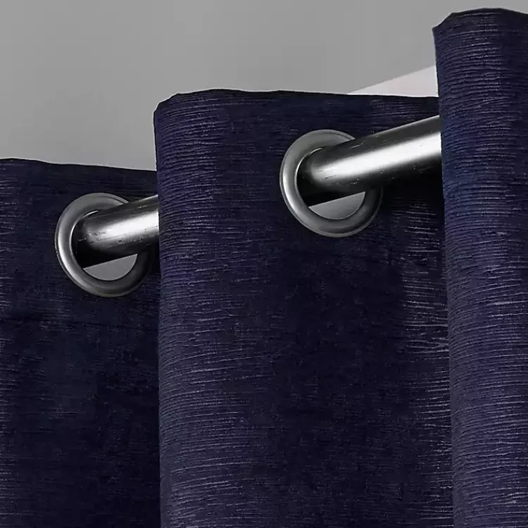 Kirklands Home Oxford Navy Thermal Curtain Panel Set, 108 in. Blue Sale