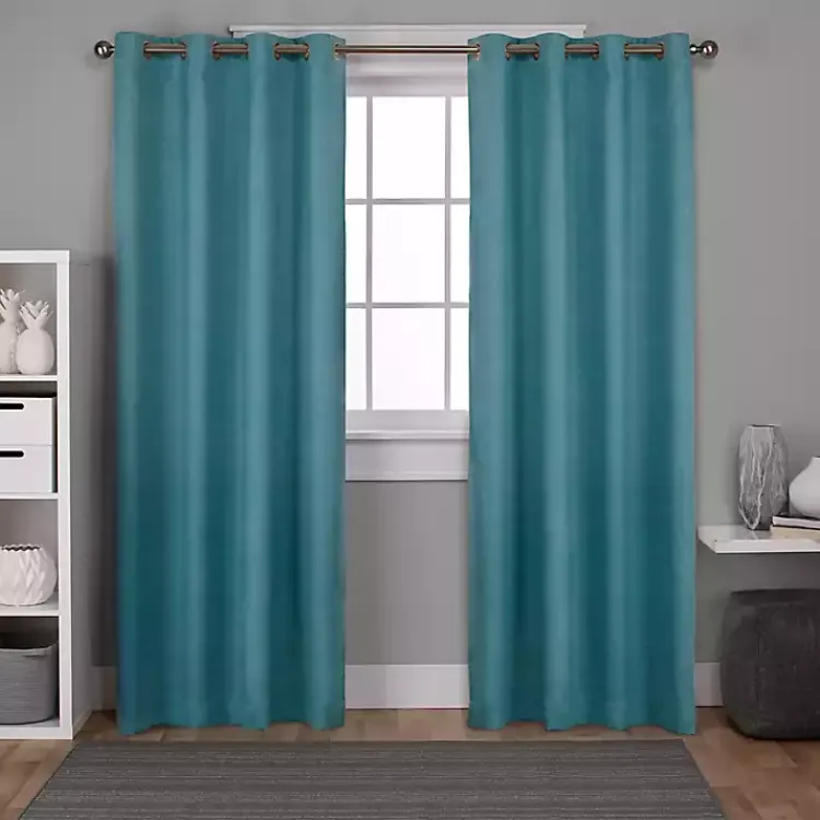 Kirklands Home Oxford Teal Thermal Curtain Panel Set, 84 in. Online