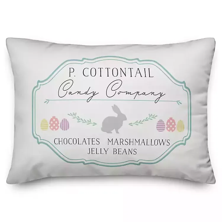 Easter Decorations>Kirklands Home P Cottontail Candy Company Pillow White