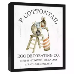 Easter Decorations>Kirklands Home P Cottontail Egg Decorating Framed Canvas Print White