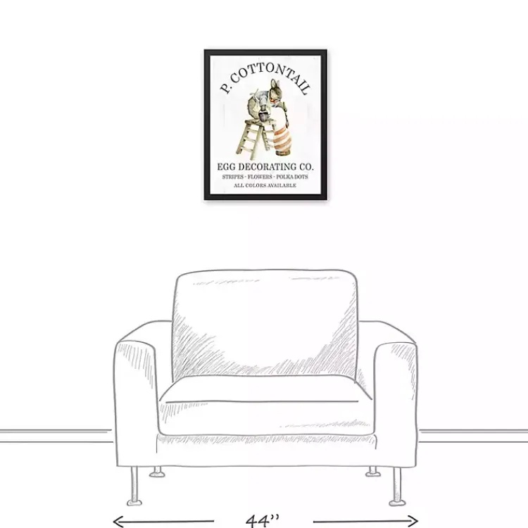Easter Decorations>Kirklands Home P Cottontail Egg Decorating Framed Canvas Print White