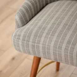 Kirklands Home Paige Swivel Stripe Counter Stool Gray Clearance